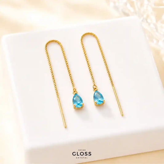 Aros Azalea Turquesa Circón Colgante Baño de Oro