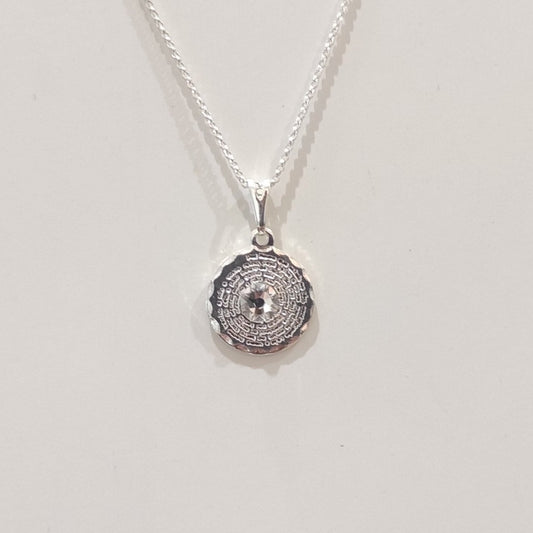Collar Padre Nuestro Plata Cristal Genuino