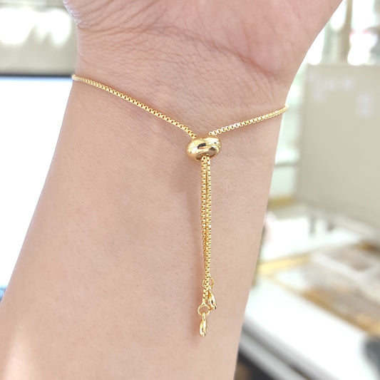 Pulsera Rosé Ajustable Oro Cristal Genuino