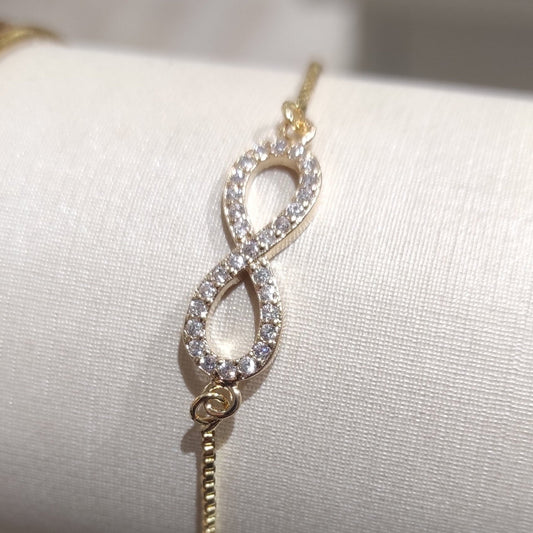 Pulsera Infinity ajustable Enchape Oro