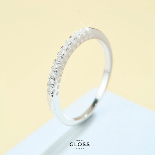 Anillo Compromiso Sin Fin Plata 925 - Joyas Gloss Crystal