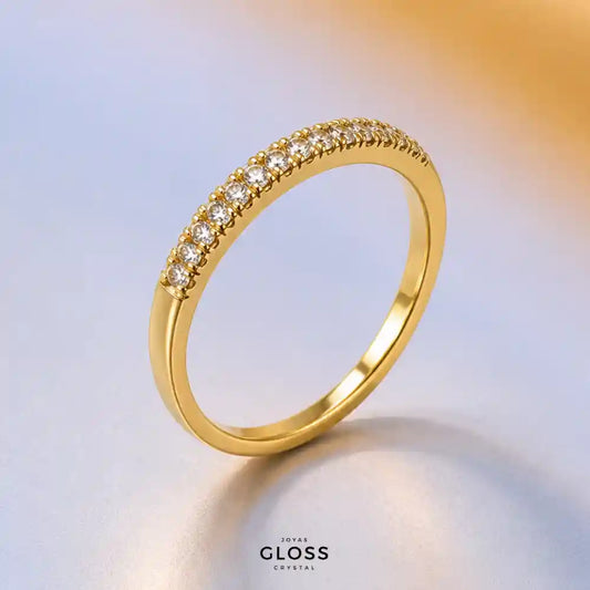 Anillo Bruna medio cintillo Baño de Oro 18k