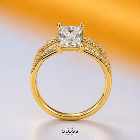 Anillo Joaquina Cuadrado Baño de Oro 18k