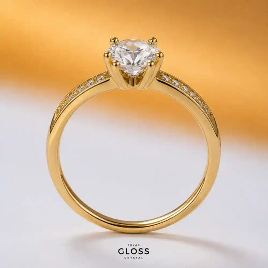 Anillo Compromiso Olimpo Baño de Oro 18k