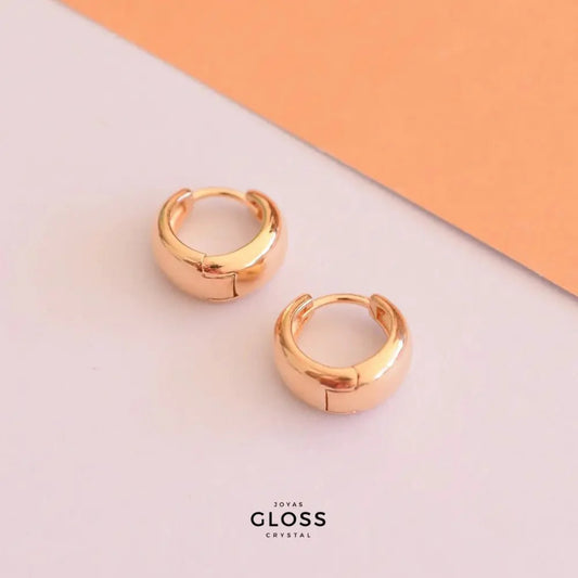 Aros Argolla Chunky Oro Pequeño - Joyas Gloss Crystal