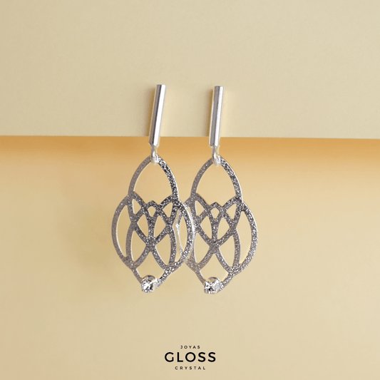 Aros Flower Plata - Joyas Gloss Crystal