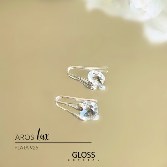 Aros Lux Crystal Plata - Joyas Gloss Crystal