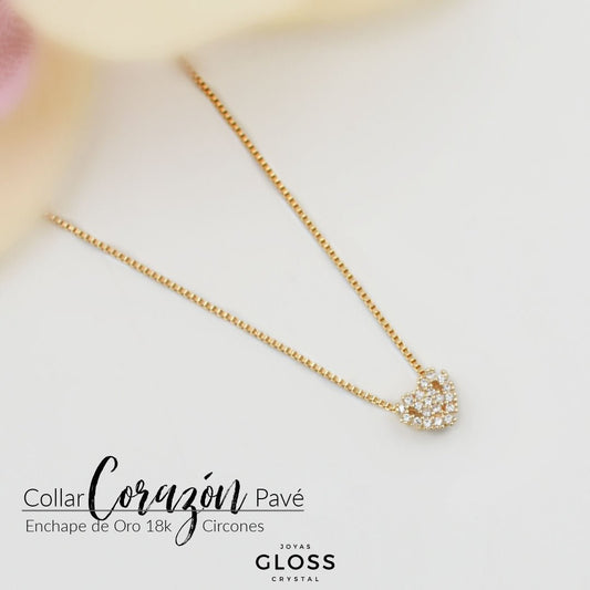 Collar Corazón Pave - Joyas Gloss Crystal