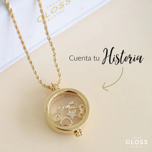 Collar Cuenta tu Historia Oro 18k - Joyas Gloss Crystal