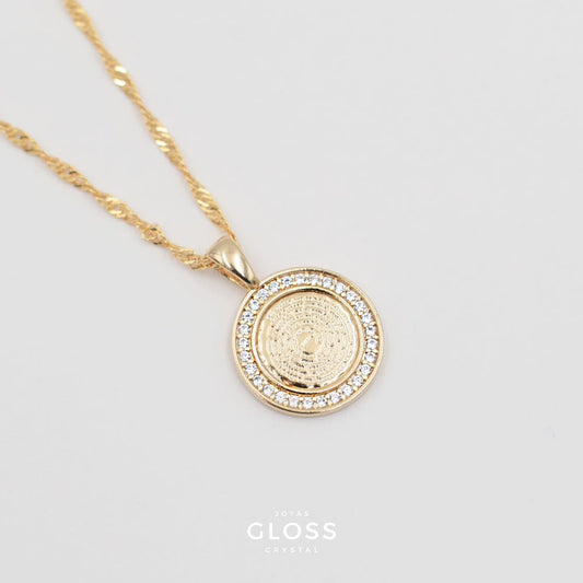 Collar Padre Nuestro Circón Oro - Joyas Gloss Crystal