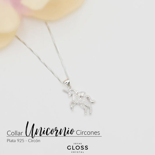 Collar Unicornio Circones - Joyas Gloss Crystal