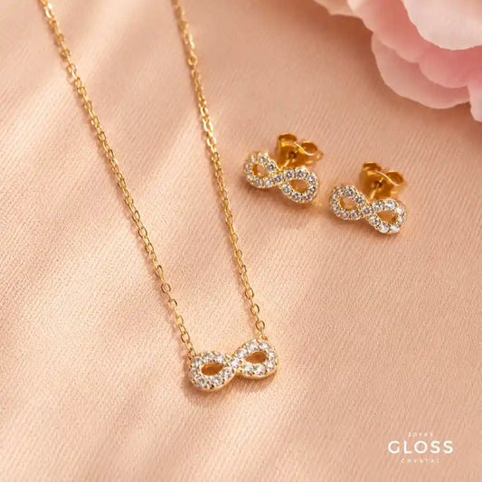 Conjunto Niña Infinito Baño de Oro 18k