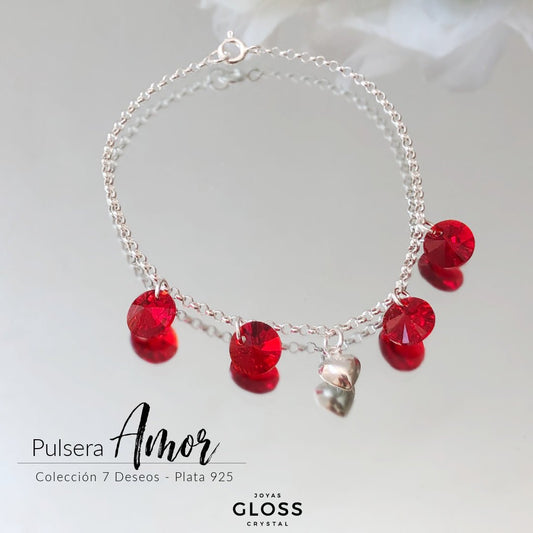 Pulsera Amor Cristal Genuino - Joyas Gloss Crystal