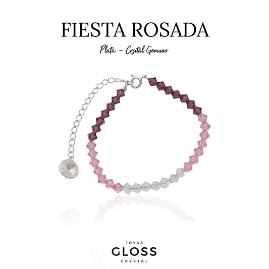 Pulsera Fiesta Rosé - Joyas Gloss Crystal
