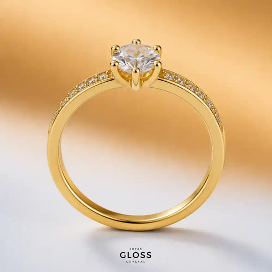 Anillo Compromiso Olimpo Petit Baño de Oro 18k