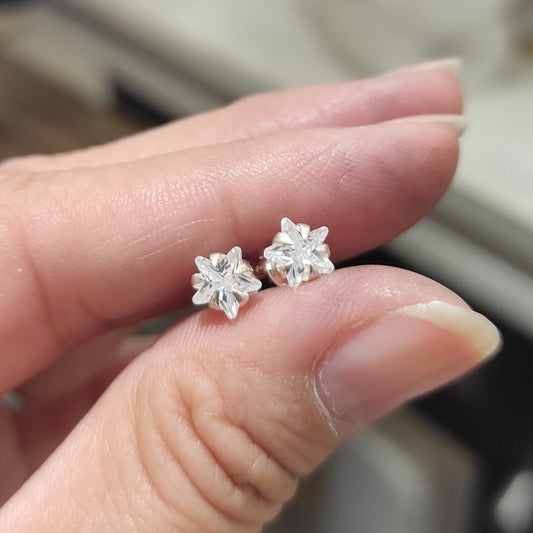 Aros Punto de luz estrella pequeña Plata