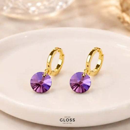 Aros Aura Morado Oro