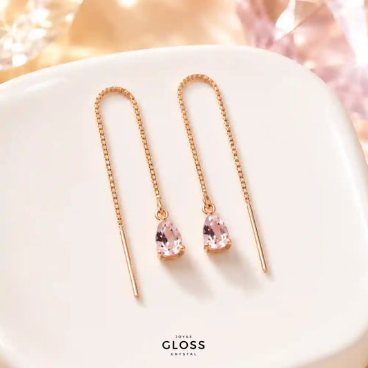 Aros Azalea Rosé Circón Colgante Baño de Oro