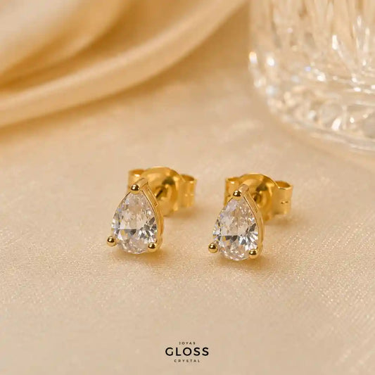 Aros Fresia Baño de Oro 18k