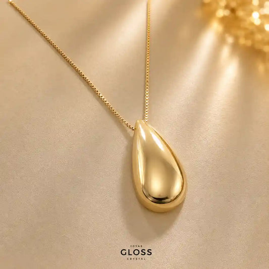Collar Gota Chunky Baño de Oro 18K.