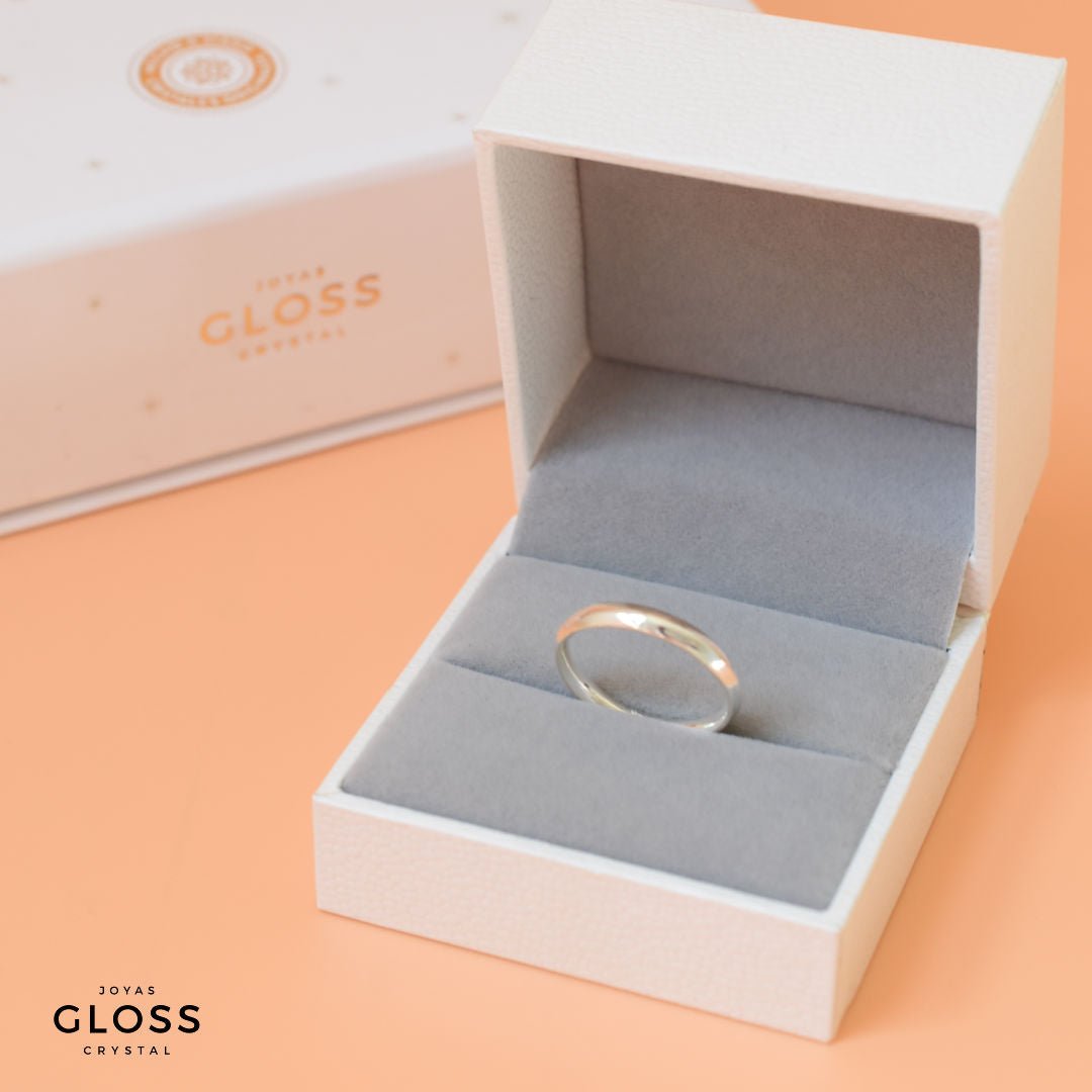 Anillo Alianza Hombre Plata 925 - Joyas Gloss Crystal