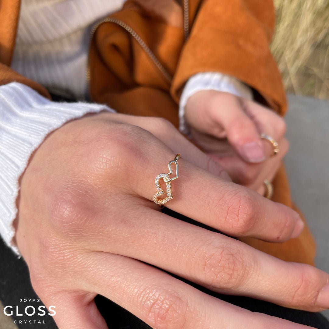 Anillo Amor Enchape oro 18k - Joyas Gloss Crystal