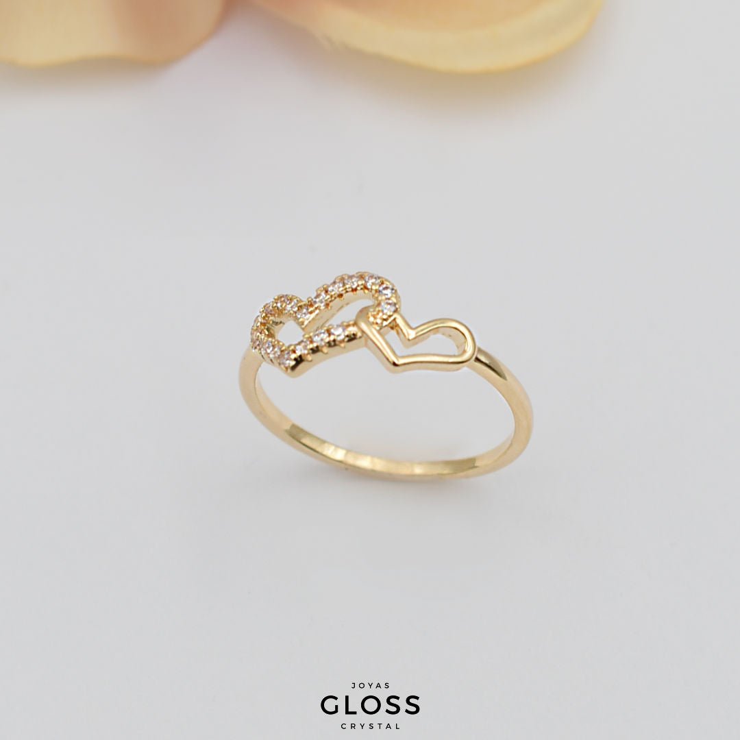 Anillo Amor Enchape oro 18k - Joyas Gloss Crystal
