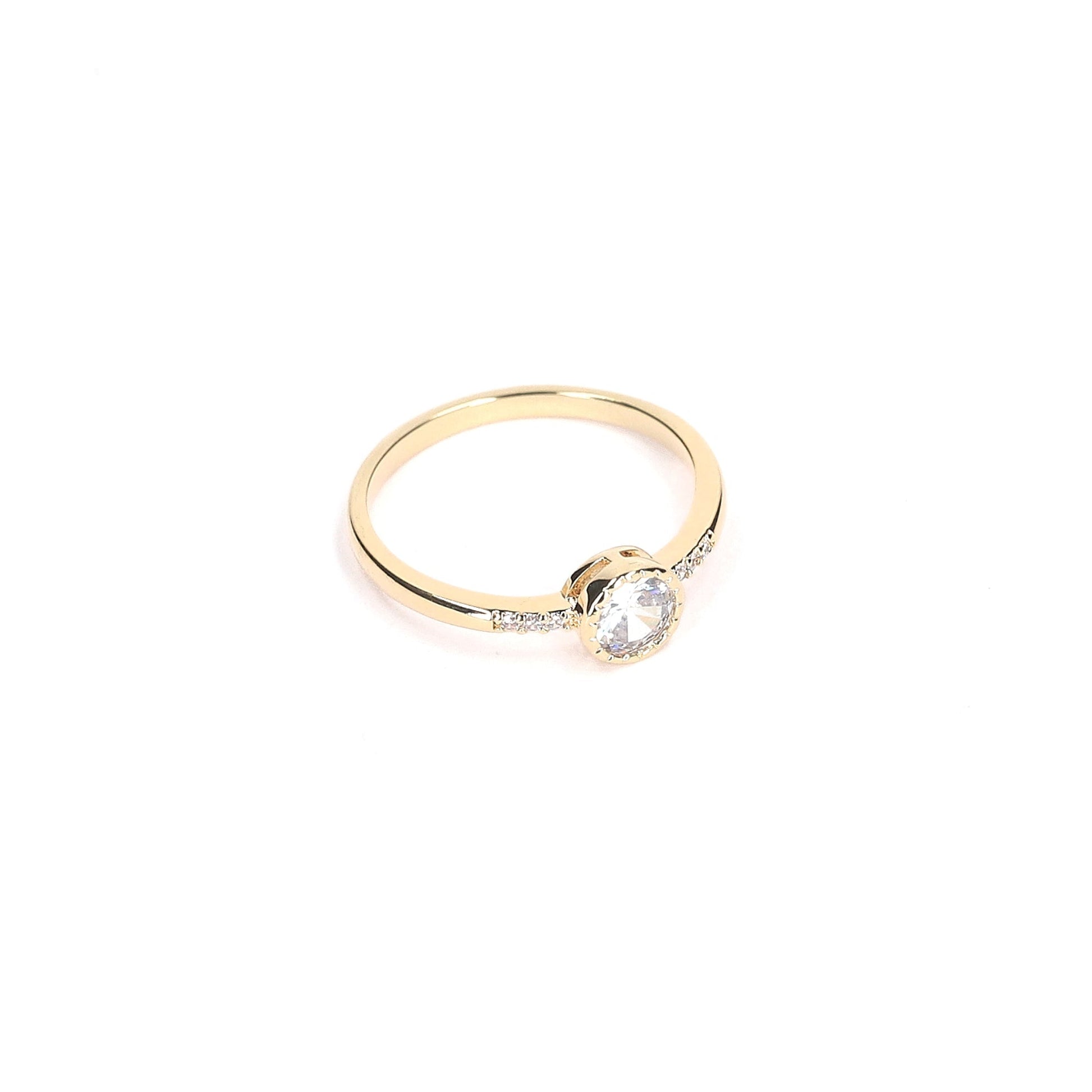 Anillo Compromiso Enchape oro 18k. - Joyas Gloss Crystal