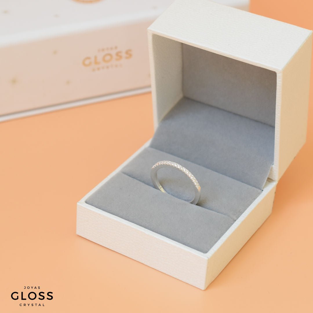 Anillo Compromiso Sin Fin Plata 925 - Joyas Gloss Crystal
