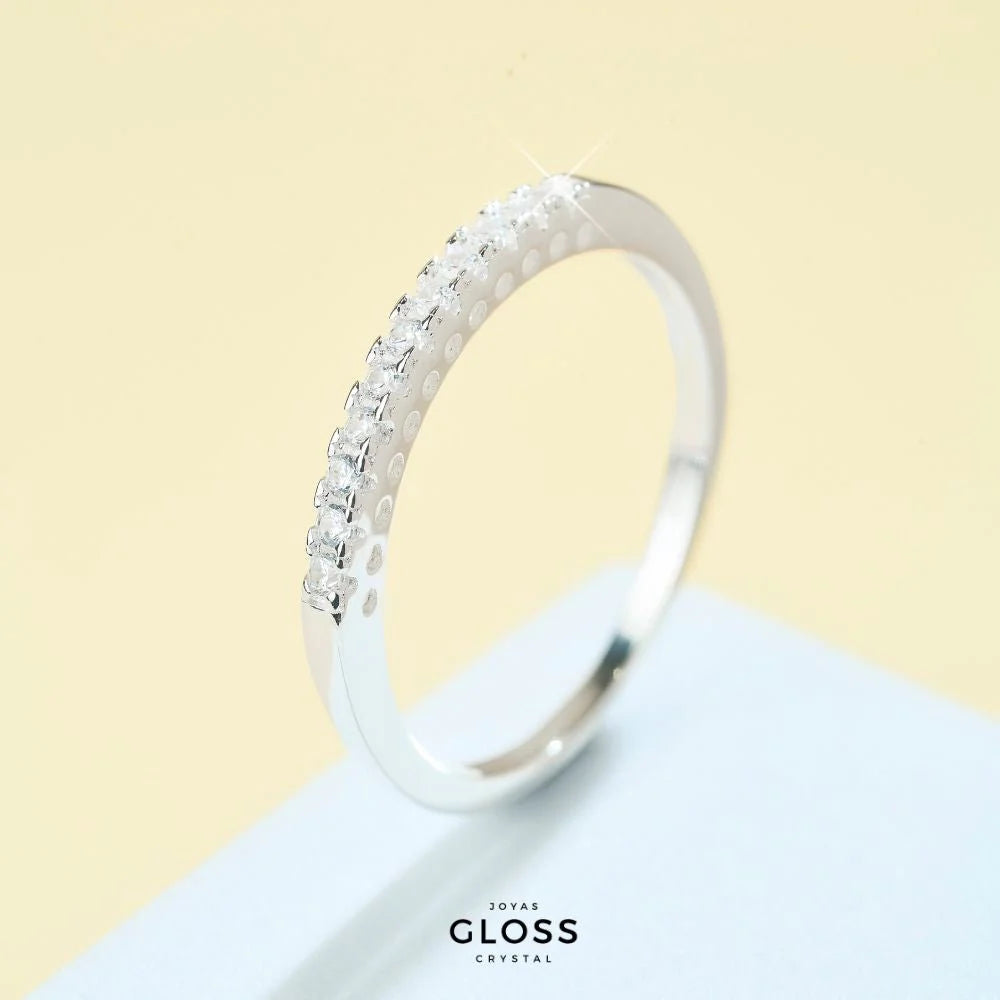 Anillo Compromiso Sin Fin Plata 925 - Joyas Gloss Crystal