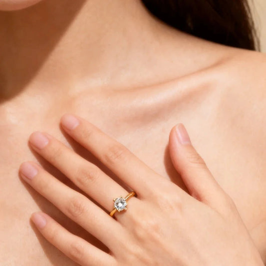 Anillo Gloss Ajustable Baño Oro 18k - Joyas Gloss Crystal