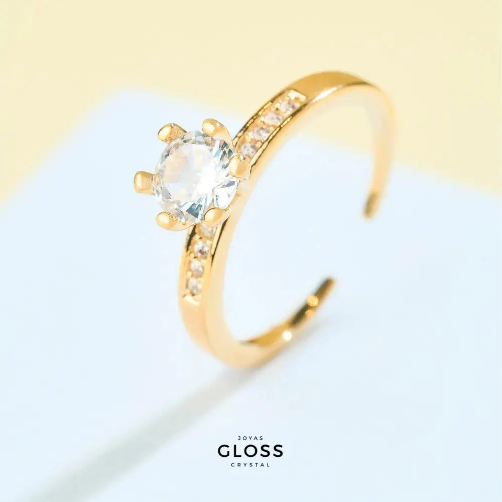 Anillo Gloss Night Ajustable Baño Oro 18k - Joyas Gloss Crystal