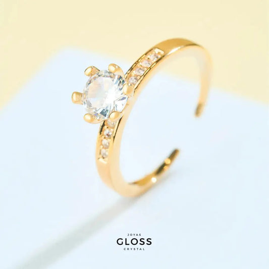 Anillo Gloss Night Ajustable Baño Oro 18k - Joyas Gloss Crystal