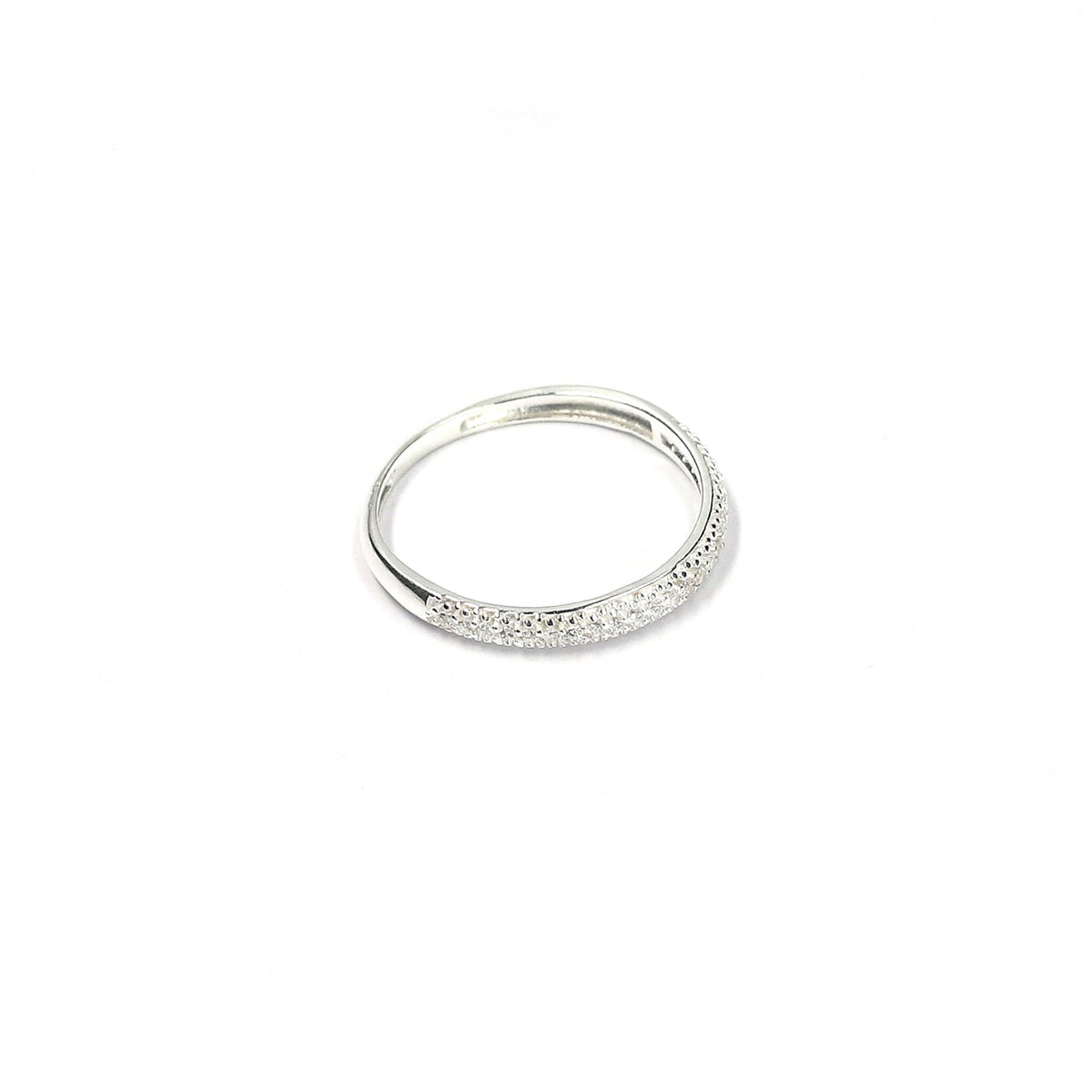 Anillo Medio Cintillo Plata Circón - Joyas Gloss Crystal