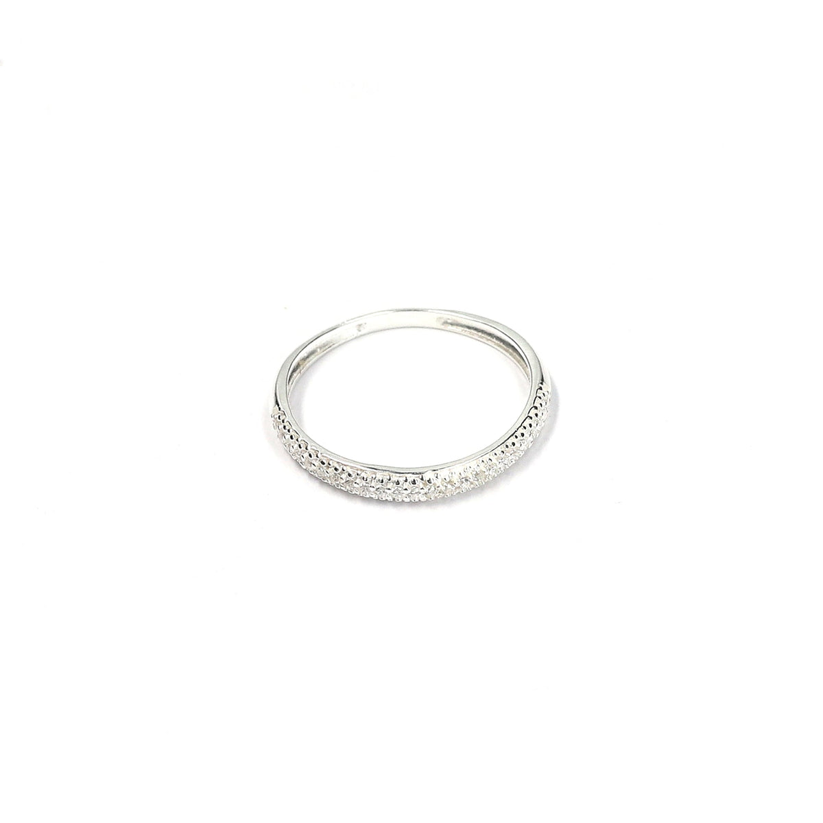 Anillo Medio Cintillo Plata Circón - Joyas Gloss Crystal