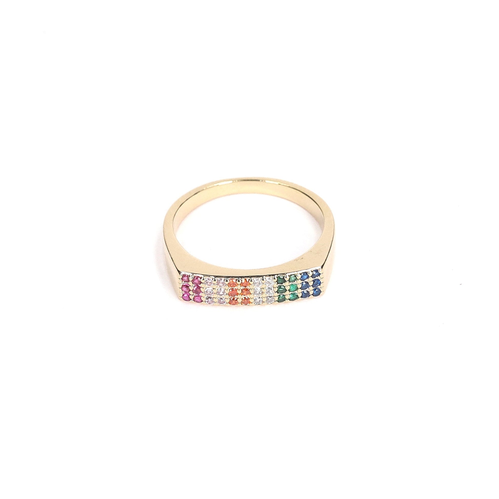 Anillo Rainbow Enchape Oro 18k. - Joyas Gloss Crystal