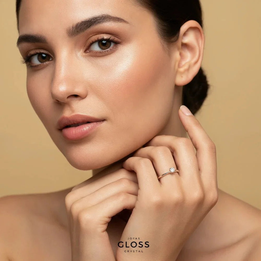 Anillo Solitario Linda Plata 925 - Joyas Gloss Crystal