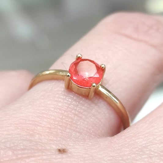 Anillo Piedra Naranja Oro