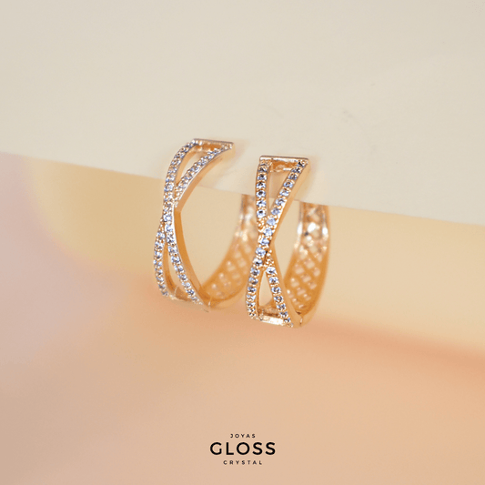 Aros Agustina Oro - Joyas Gloss Crystal