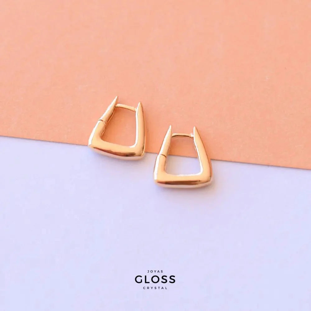 Aros Argolla Candado Chunky Oro Pequeño - Joyas Gloss Crystal