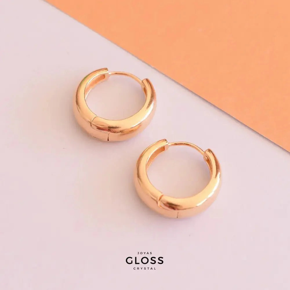 Aros Argolla Chunky Oro Grande - Joyas Gloss Crystal