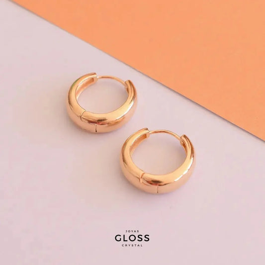 Aros Argolla Chunky Oro Mediano - Joyas Gloss Crystal