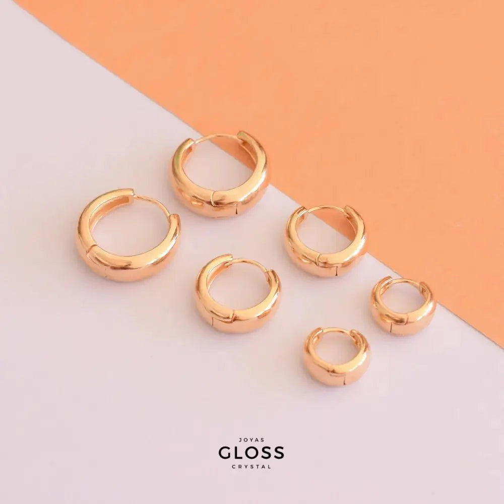Aros Argolla Chunky Oro Mediano - Joyas Gloss Crystal