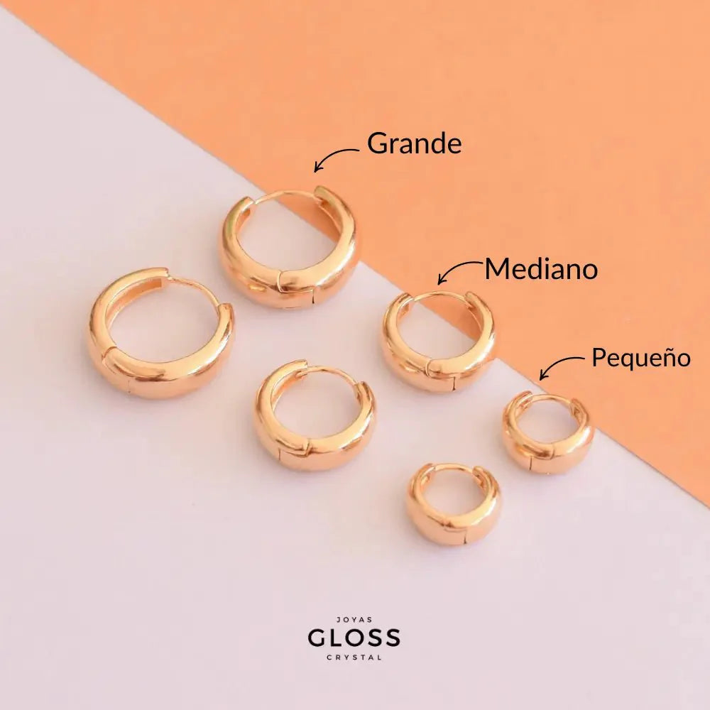 Aros Argolla Chunky Oro Mediano - Joyas Gloss Crystal