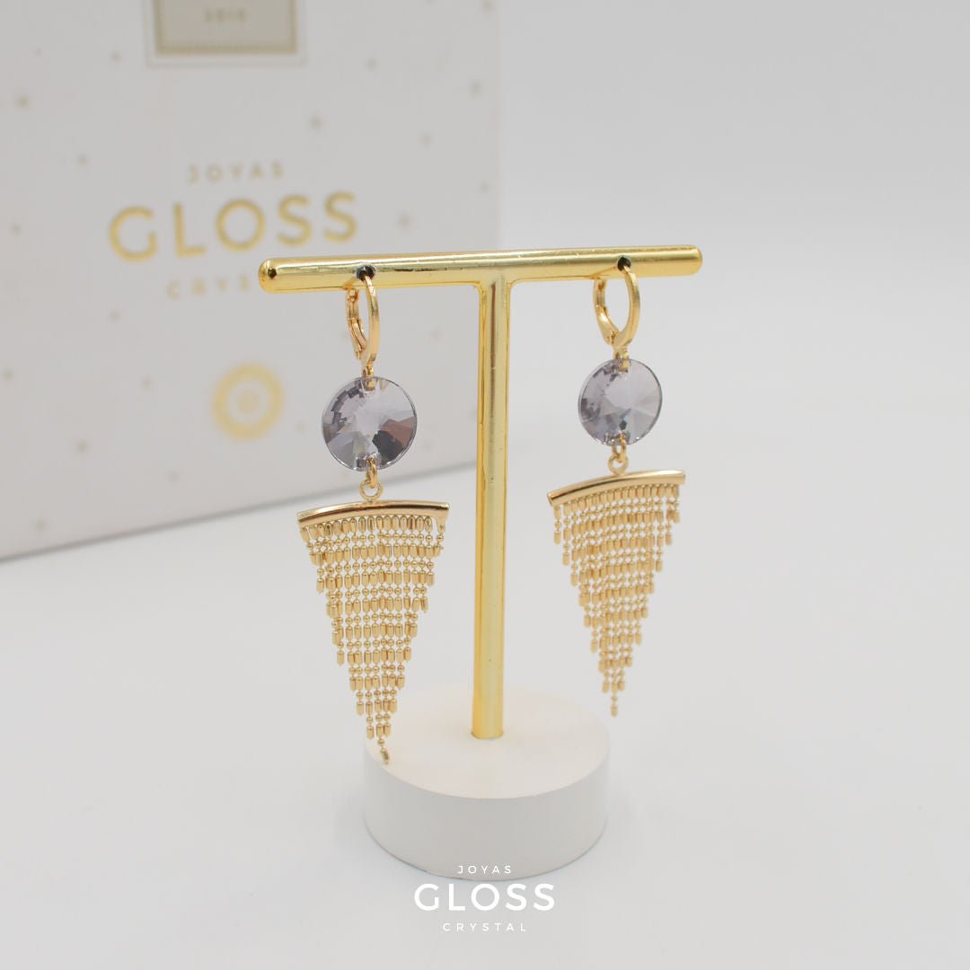 Aros Atenea Oro - Joyas Gloss Crystal