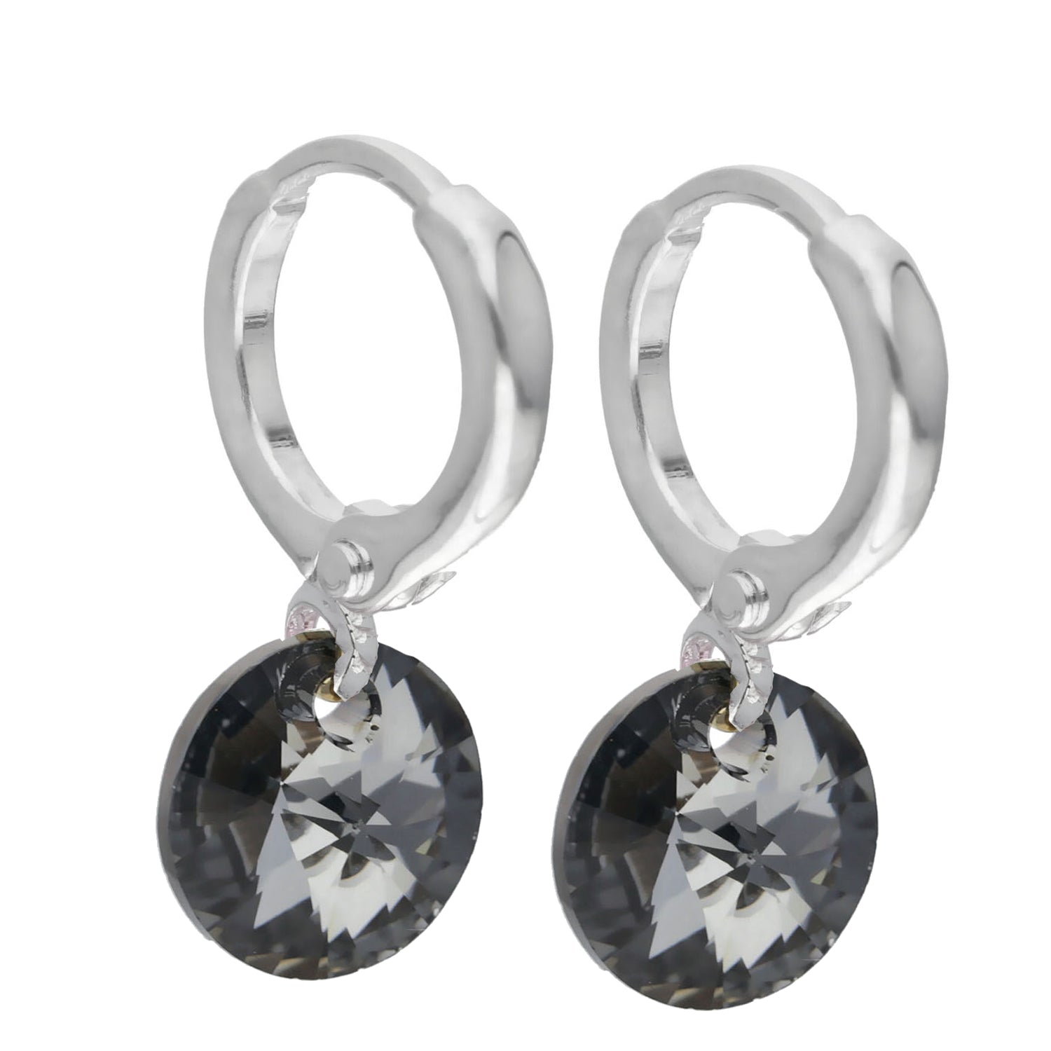 Aros Aura Black Plata - Joyas Gloss Crystal
