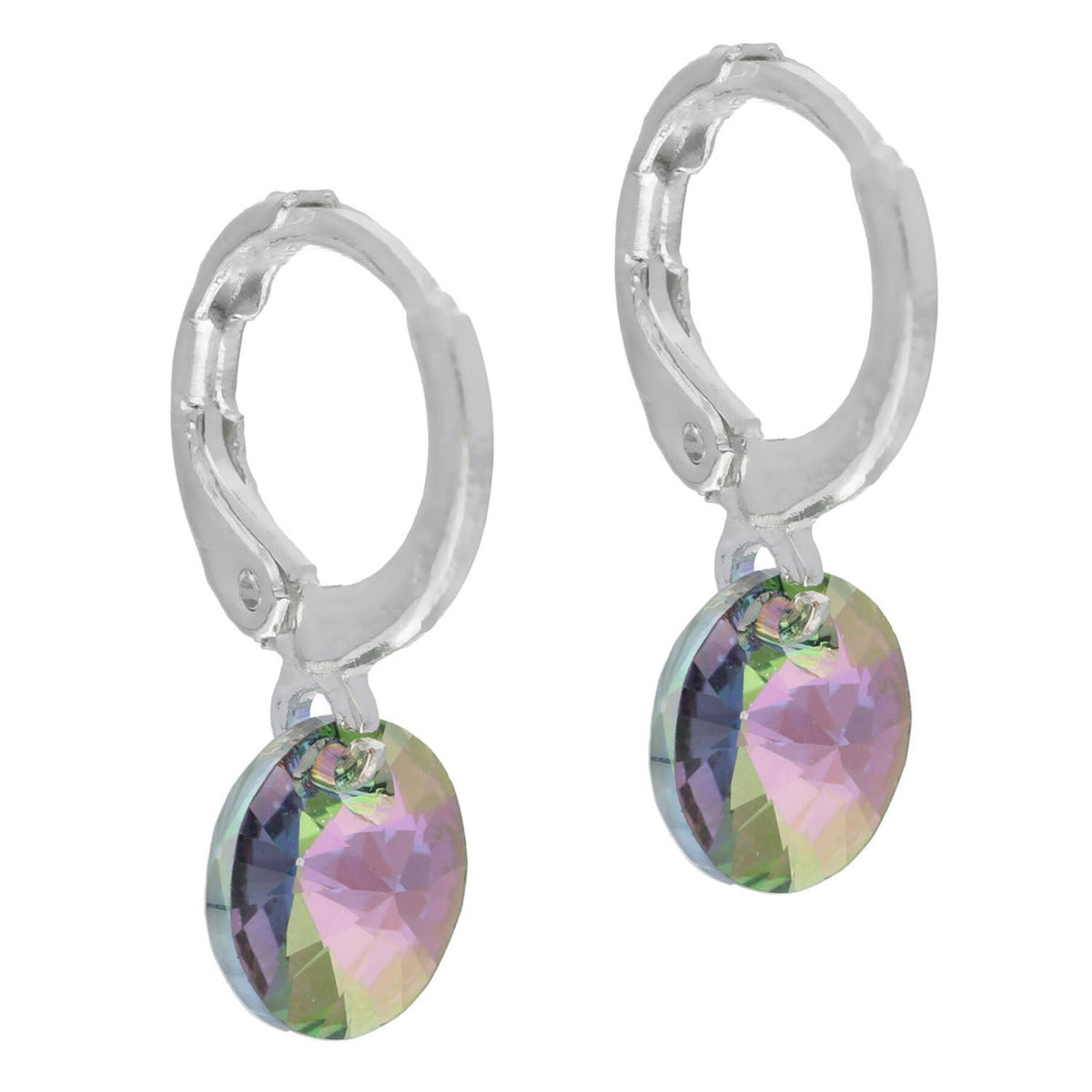 Aros Aura Paraiso Plata Cristal Genuino - Joyas Gloss Crystal