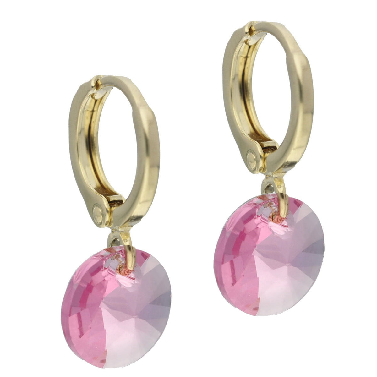 Aros Aura Rosa Oro Cristal Genuino - Joyas Gloss Crystal