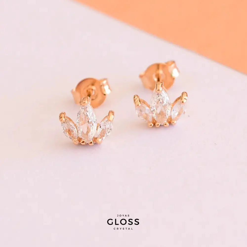 Aros Encanto Enchape Oro 18k - Joyas Gloss Crystal