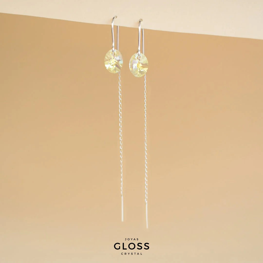 Aros Julieta Tornasol Plata - Joyas Gloss Crystal